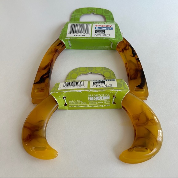 2 Pairs Faux Tortoise “Purse n-alize-it!” Handbag Handles - Picture 3 of 3